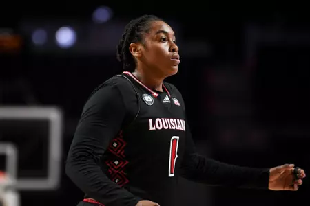 01/19/2023 Louisiana vs Old Dominion University WBB. Final score Louisiana 61 ODU 51. Photo by Benjamin R. Massey. About photo: Mariah Stewart against Old Dominion.