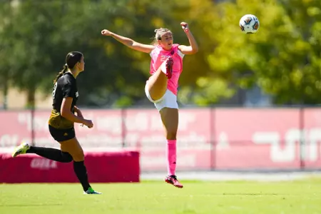 Mary Mueth October 8, 2023 Louisiana Women's Soccer vs Southern Miss in Lafayette, LA at Home Bank Track and Soccer Complex. Final Score Louisiana 2 USM 1. Photo by Benjamin R. Massey/Ragin Cajun Athletics