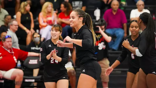 VB Mya Wilson Celebrates vs PVAMU 9.16.23