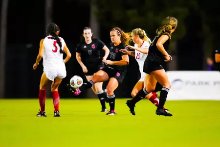 Karleen Bedre October 19, 2023 Louisiana Women's Soccer vs Arkansas State in Lafayette, LA at Home Bank Track and Soccer Complex. Final Score Louisiana 2 Marshall 1. Photo by Benjamin R. Massey/Ragin Cajun Athletics