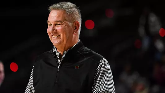 Garry Brodhead pregame against Louisiana-Monroe February 2, 2023 Louisiana vs Louisiana Monroe WBB in Lafayette, LA at the Cajundome. Final score Louisiana 66 ULM 58. Photo by Benjamin R. Massy/Ragin Cajun Athletics