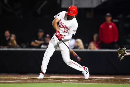 Trey LaFleur takes an at bat against BYU February 22, 2023 Louisiana vs Brigham Young Baseball in Lafayette, LA at Russo Park at M.L. "Tigue" Moore Field. Final Score Louisiana 4 BYU 3. Photo by Benjamin R. Massey/Ragin Cajuns Athletics
