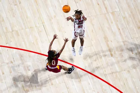 Sherry Porter shoots the ball against Louisiana-Monroe February 2, 2023 Louisiana vs Louisiana Monroe WBB in Lafayette, LA at the Cajundome. Final score Louisiana 66 ULM 58. Photo by Benjamin R. Massy/Ragin Cajun Athletics