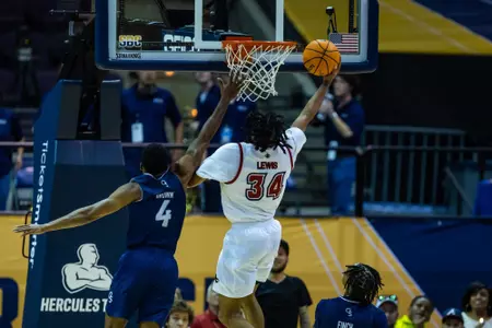 Game action during Game Ten of the Sun Belt Men’s Basketball Championship between Georgia Southern and Louisiana at Pensacola Bay Center on March 4, 2023 in Pensacola, Florida. (Photograph by AJ Henderson / Sun Belt Conference)