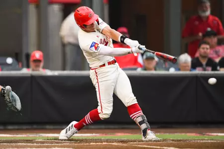Julien Brock swings at pitch April 4, 2023 Louisiana vs Tulane Baseball in Russo Park at M.L. "Tigue" Moore Field. Final Score Louisiana 8 Tulane 7. Photo by Benjamin R. Massey/Ragin Cajun Athletics