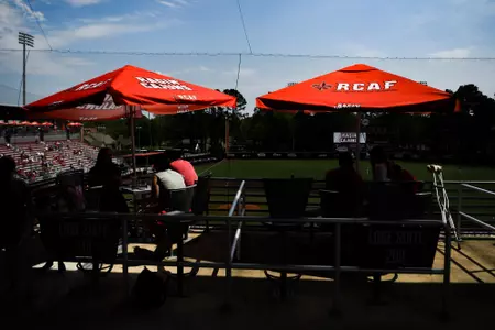 RCAF Umbrellas on the upper level concourse April 2, 2023 Louisiana vs Appalachain State Baseball in Russo Park at M.L. "Tigue" Moore Field. Final Score Louisiana 6 App State 0. Photo by Benjamin R. Massey/Ragin Cajun Athletics