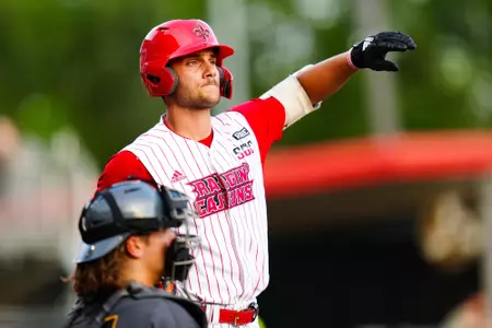 Caleb Stelly takes an at bat against App State April 1, 2023 Louisiana vs Appalachain State Baseball in Russo Park at M.L. "Tigue" Moore Field. Final Score Louisiana 5 App State 8. Photo by Benjamin R. Massey/Ragin Cajun Athletics