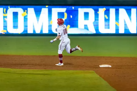 during Game Six of the 2023 Guardian Credit Union Sun Belt Baseball Championships, presented by Troy University between Texas State and Louisiana at Riverwalk Stadium on May 24, 2023 in Montgomery, Alabama. (Photograph by AJ Henderson / Sun Belt Conference)