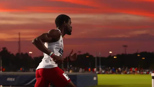 Javed Jones running at the 2023 NCAA East Regional