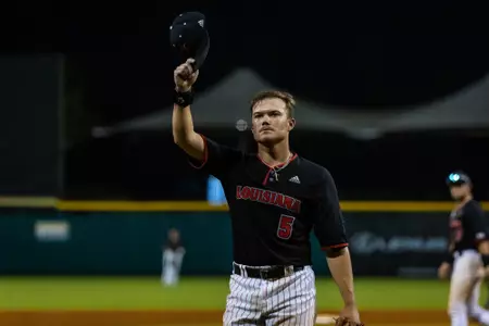 during Game Sixteen of the 2023 Guardian Credit Union Sun Belt Baseball Championships, presented by Troy University between Coastal Carolina and Louisiana at Riverwalk Stadium on May 27, 2023 in Montgomery, Alabama. (Photograph by AJ Henderson / Sun Belt Conference)