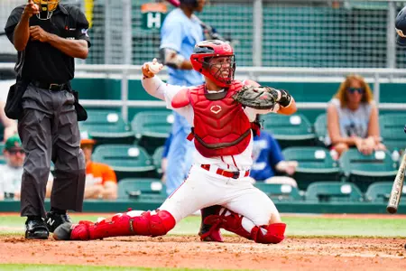 Julien Brock throws a ball June 3, 2023 Louisiana vs Maine Baseball in the 2023 Coral Gables Regional Elimaination Game at Alex Rodriguez Field in Miami, FL. Final Score Louisiana 19 Maine 10. Photo by Benjamin R. Massey/Ragin Cajun Athletics