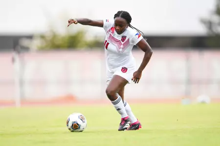 Briana Henry August 20, 2023 Louisiana Women's Soccer vs South Florida in Lafayette, LA at Home Bank Track and Soccer Complex. Final Score Louisiana 2 USF 0. Photo by Benjamin R. Massey/Ragin Cajun Athletics