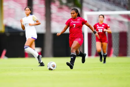 Mya Smith September 7, 2023 Louisiana Women's Soccer vs Alcorn State in Lafayette, LA at Home Bank Track and Soccer Complex. Final Score Louisiana 5 Alcorn State 0. Photo by Benjamin R. Massey/Ragin Cajun Athletics