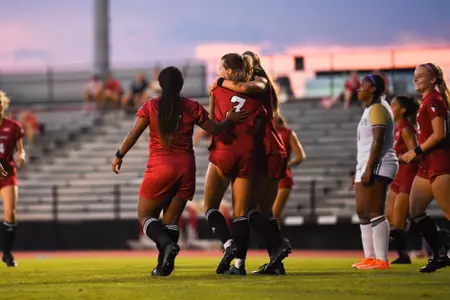 Tatum Beck celebrates a goal September 7, 2023 Louisiana Women's Soccer vs Alcorn State in Lafayette, LA at Home Bank Track and Soccer Complex. Final Score Louisiana 5 Alcorn State 0. Photo by Benjamin R. Massey/Ragin Cajun Athletics