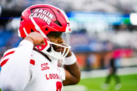 Neal Johnson during flex September 9, 2023 Louisiana @ Old Dominion University Football in Northfolk, VA at S.B. Ballard Stadium. Final score Louisiana 31 ODU 38. Photo by Benjamin R. Massey/Ragin Cajun Athletics