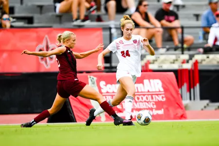 Anneliese Switzer September 24, 2023 Louisiana Women's Soccer vs Louisiana-Monroe in Lafayette, LA at Home Bank Track and Soccer Complex. Final Score Louisiana 0 ULM 1. Photo by Benjamin R. Massey/Ragin Cajun Athletics