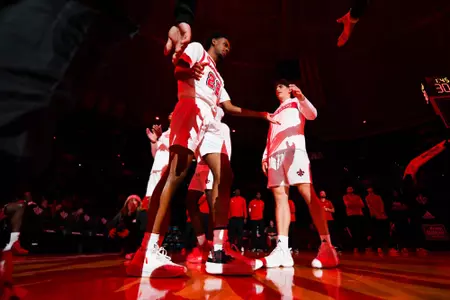 Kentrell Garnett during Pregame introductions November 27, 2023 Louisiana vs Loyola New Orleans Men's Basketball in Lafayette, LA at the Cajundome. Final score Louisiana 78 Loyola NO 54. Photo by Benjamin R. Massey/Ragin Cajun Athletics