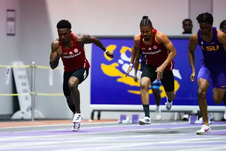January 12, 2024 Louisiana Track & Field @ Purple Tiger Invitational in Baton Rouge, LA at Carl Maddox Field House. Photo by Benjamin R. Massey/Ragin Cajun Athletics