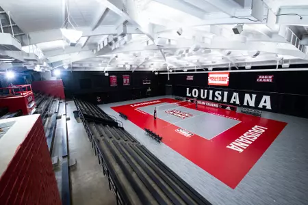 July 10, 2023 EK Long Gymnasium at Antoun Court. after the 2022 renovation. Photo by Benjamin R. Massey/Ragin Cajun Athletics