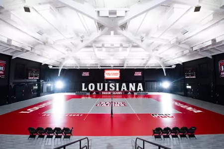 July 10, 2023 EK Long Gymnasium at Antoun Court. after the 2022 renovation. Photo by Benjamin R. Massey/Ragin Cajun Athletics