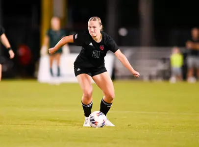 Sienna Hurrell September 26, 2024 Louisiana Women's Soccer vs Appalachian State in Lafayette, LA at Home Bank Track and Soccer Complex. Final Score Louisiana 0 App State 1. Photo by Benjamin R. Massey/Ragin Cajun Athletics