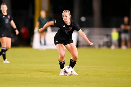 Sienna Hurrell September 26, 2024 Louisiana Women's Soccer vs Appalachian State in Lafayette, LA at Home Bank Track and Soccer Complex. Final Score Louisiana 0 App State 1. Photo by Benjamin R. Massey/Ragin Cajun Athletics