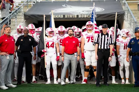 Michael Desormeaux and Louisiana waits to enter its game at Texas State