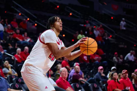 Kyran Ratliff shoots November 7, 2024 Louisiana vs UT-Dallas Men's Basketball in Lafayette, LA at the Cajundome. Final score Louisiana 82 UTD 65. Photo by JC Orillion/Ragin’ Cajuns Athletics