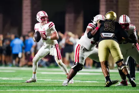 Ben Wooldridge pass October 29, 2924 Louisiana vs Texas State Football in San Marcos, Texas at UFCU Stadium. Final score Louisiana 23 TXST 17. Photo by Benjamin R. Massey/Ragin’ Cajun Athletics