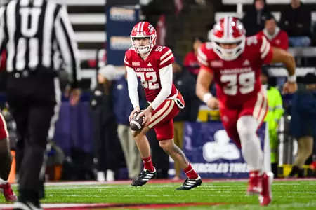 Nathan Torney punt December 7, 2024 Louisiana vs Marshall Football in Lafayette, LA at Cajun Field for the 2024 Sun Belt Conference Championship Game. Final score Louisiana 3 Marshall 31. Photo by Benjamin R. Massey/Ragin’ Cajuns Athletics
