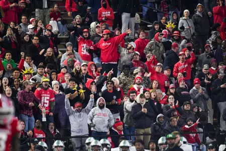 Fans celebrate at football December 7, 2024 Louisiana vs Marshall Football in Lafayette, LA at Cajun Field for the 2024 Sun Belt Conference Championship Game. Final score Louisiana 3 Marshall 31. Photo by Benjamin R. Massey/Ragin’ Cajuns Athletics