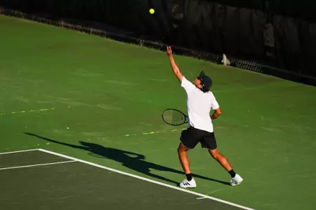 William Ribero February 2, 2024 Louisiana vs. Texas A&M Corpus Christie Men’s Tennis at Cajun Courts in Lafayette, LA. Final score Louisiana 4 Texas A&M CC 0. Photo by Benjamin R. Massey/Ragin Cajun Athletics