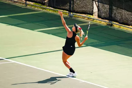 Kamea Medora Singles March 18, 2024 Louisiana vs. Coastal Carolina Women’s Tennis at Cajun Courts in Lafayette, LA. Final score Louisiana 2 CCU 5. Photo by Benjamin R. Massey/Ragin’ Cajun Athletics