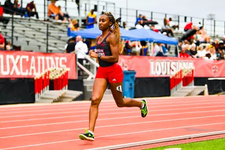 Alexandra Johnson March 16, 2024 Louisiana Track & Field in Lafayette, LA at Home Bank Track and Soccer Complex. Track and Field Louisiana Classics. Photo by Benjamin R. Massey/Ragin’ Cajun Athletics