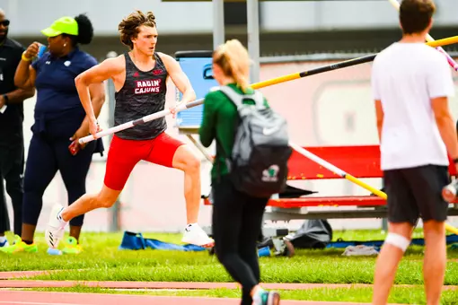 Teodor Borgius March 16, 2024 Louisiana Track & Field in Lafayette, LA at Home Bank Track and Soccer Complex. Track and Field Louisiana Classics. Photo by Benjamin R. Massey/Ragin’ Cajun Athletics