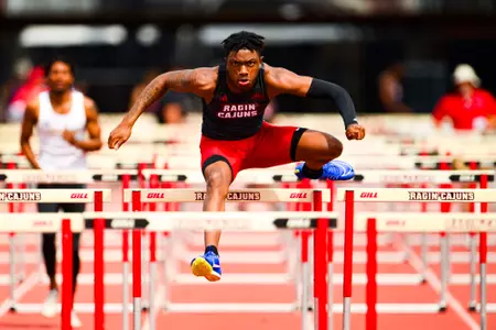 Kobe Mendez March 16, 2024 Louisiana Track & Field in Lafayette, LA at Home Bank Track and Soccer Complex. Track and Field Louisiana Classics. Photo by Benjamin R. Massey/Ragin’ Cajun Athletics