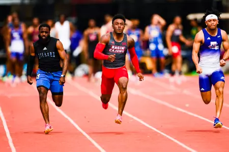 Trejun Jones March 16, 2024 Louisiana Track & Field in Lafayette, LA at Home Bank Track and Soccer Complex. Track and Field Louisiana Classics. Photo by Benjamin R. Massey/Ragin’ Cajun Athletics
