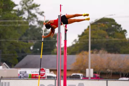 Lauren Roberts competes in the pole vault