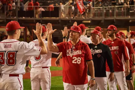 Matt Deggs April 5, 2024 Louisiana vs University of Louisiana at Monroe Baseball in Russo Park at M.L. "Tigue" Moore Field, Game 2. Final Score Louisiana 7 ULM 4. Photo by JC Orillion/Ragin Cajun Athletics