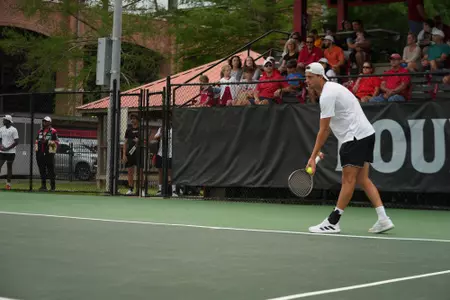 Alejandro Sanchez Gonzalez prepares to serve