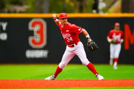 Kyle DeBarge fielding March 24, 2024 Louisiana vs Old Dominion Game 3 Baseball in Russo Park at M.L. "Tigue" Moore Field. Final Score Louisiana 2 ODU 0. Photo by Benjamin R. Massey/Ragin Cajun Athletics
