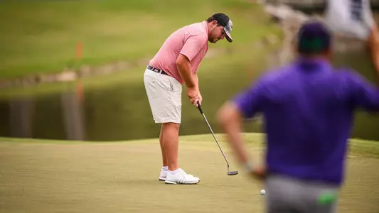 Jake Marler putts during the final round of the SBC Men's Golf Championships