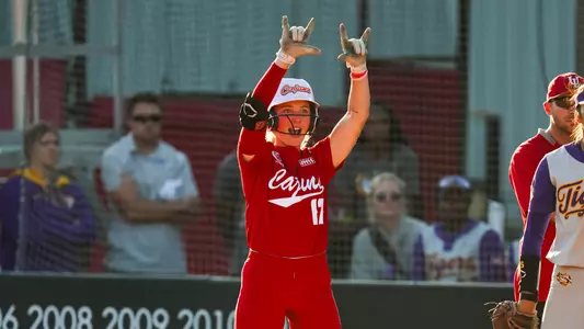 SB Brooke Ellestad Celebrates Hit vs. LSU 04.23.24
