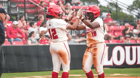 SB Mihyia Davis and Sam Roe Celebrate vs. JMU 04.07.24