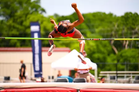 Kennedy Washington High Jump May 11, 2024 Sun Belt Conference Track and Field Outdoor Championship Meet in Monroe, LA. Photo by Benjamin R. Massey/Ragin’ Cajun Athletics