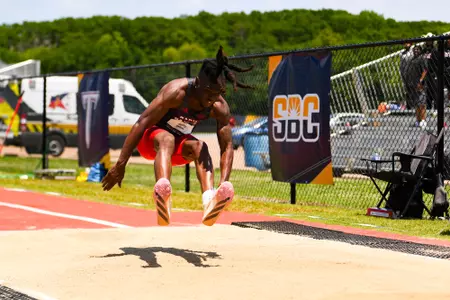 Jeremy Nelson Triple Jump May 11, 2024 Sun Belt Conference Track and Field Outdoor Championship Meet in Monroe, LA. Photo by Benjamin R. Massey/Ragin’ Cajun Athletics