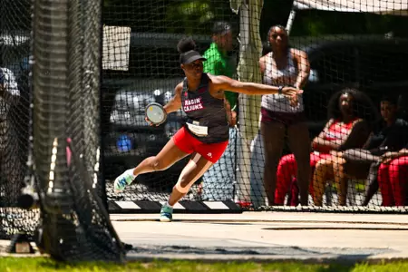 Kimola Hines Discus May 11, 2024 Sun Belt Conference Track and Field Outdoor Championship Meet in Monroe, LA. Photo by Benjamin R. Massey/Ragin’ Cajun Athletics