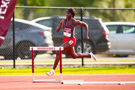 Moseiha Bridgen 400 M Hurdles May 11, 2024 Sun Belt Conference Track and Field Outdoor Championship Meet in Monroe, LA. Photo by Benjamin R. Massey/Ragin’ Cajun Athletics