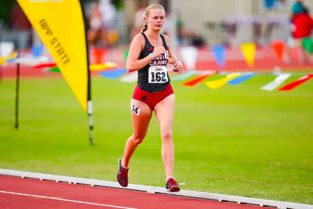 Isabelle Russell 5000 M May 11, 2024 Sun Belt Conference Track and Field Outdoor Championship Meet in Monroe, LA. Photo by Benjamin R. Massey/Ragin’ Cajun Athletics