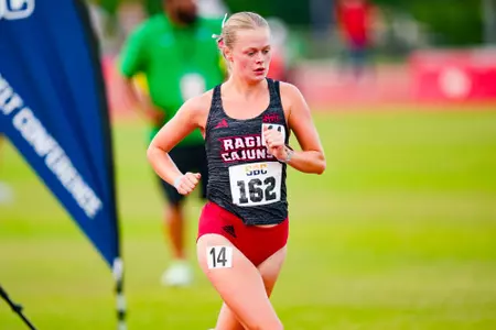 Isabelle Russell 5000 M May 11, 2024 Sun Belt Conference Track and Field Outdoor Championship Meet in Monroe, LA. Photo by Benjamin R. Massey/Ragin’ Cajun Athletics